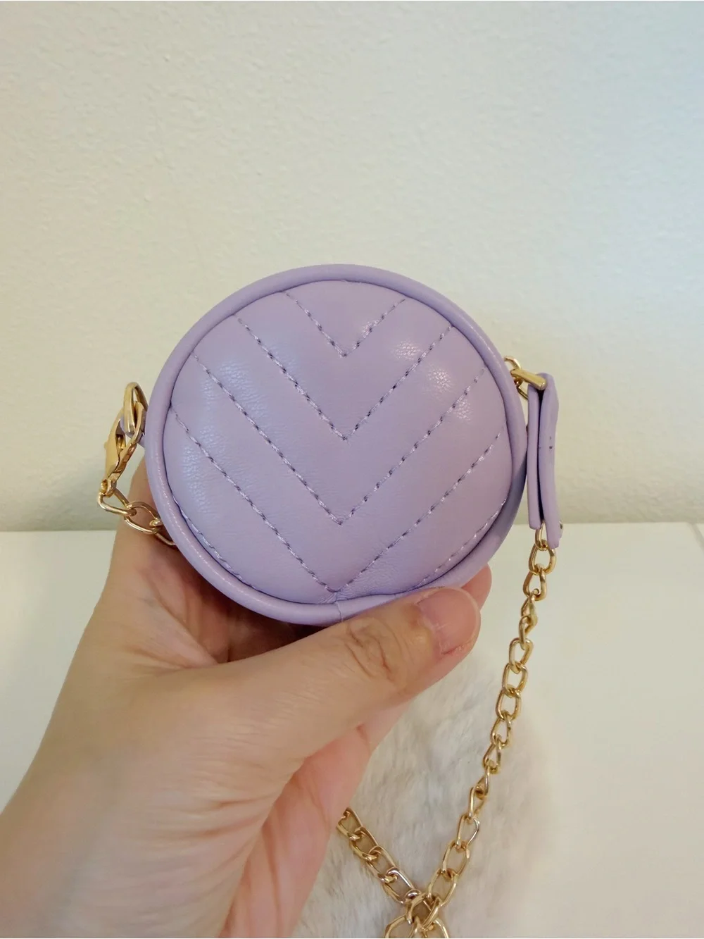 Mini Lavender Round Coin Purse Charm